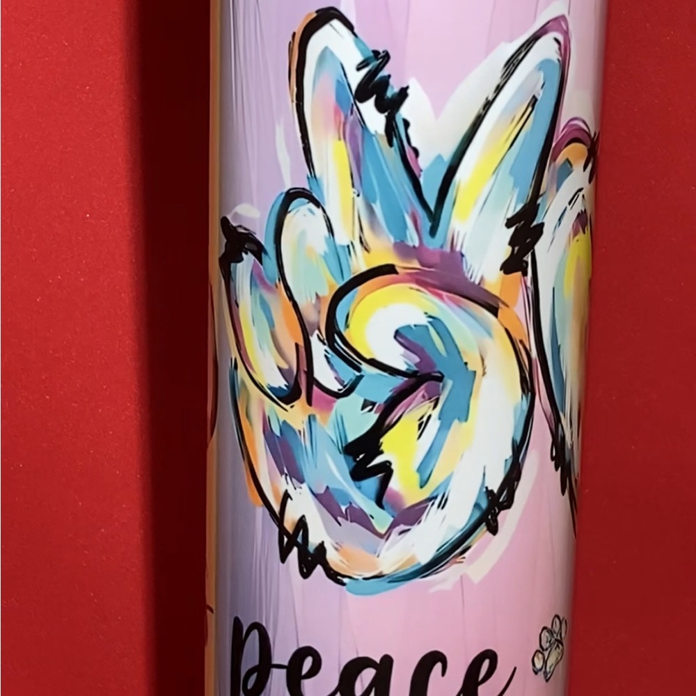 Colorful Pet Peace Sign Tumbler